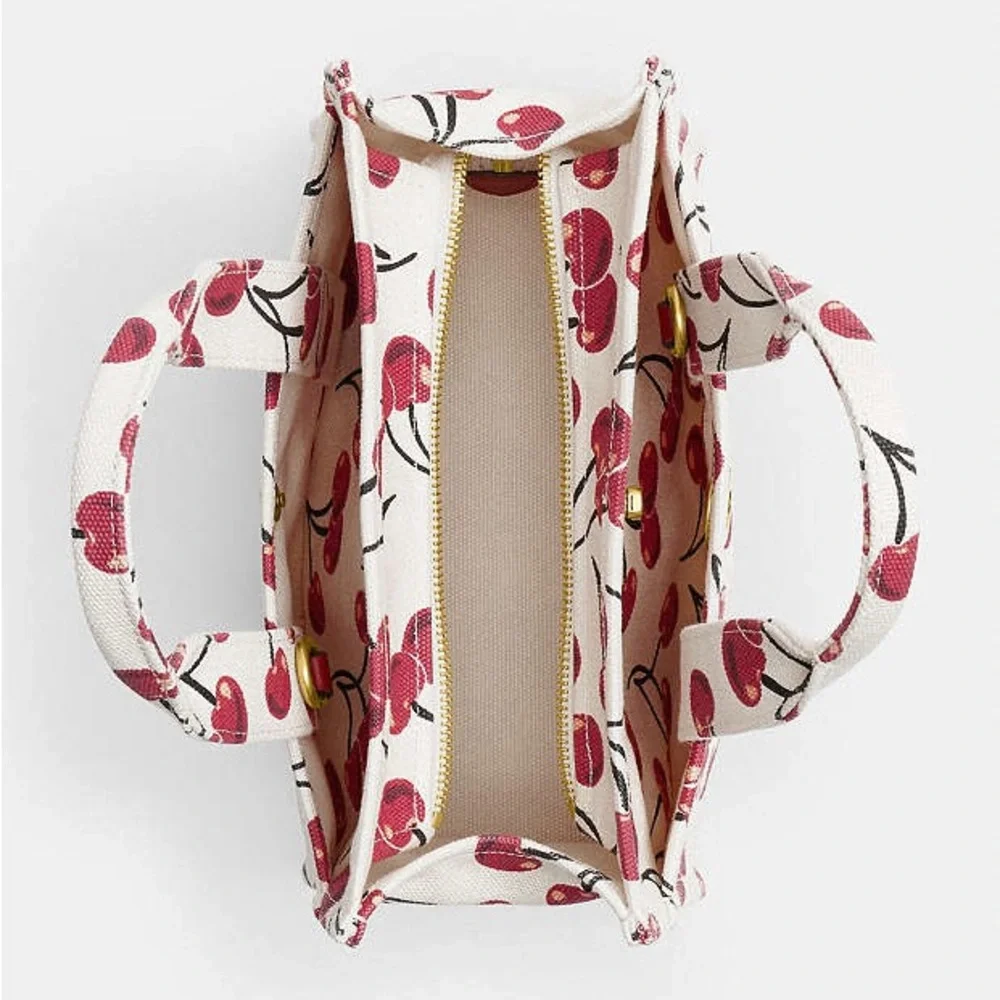 Coach Cargo Tote Bag 26 With Cherry Print - Picture 13 of 14